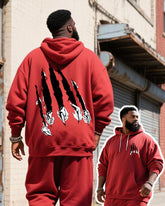 Big & Tall Men's Red Graffiti-Print Hoodie Set